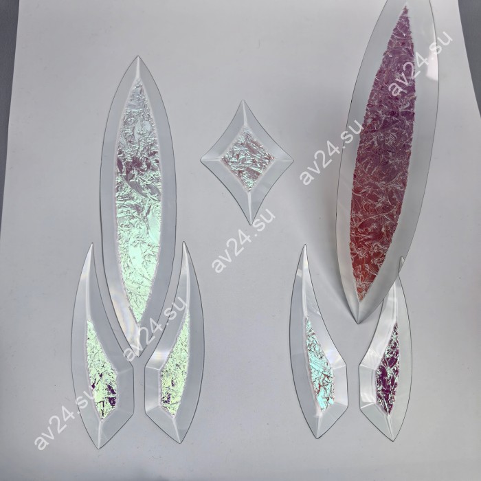 Бевелс AV166 дихроичный (7 элементов) 112 х 645 мм, красный мороз