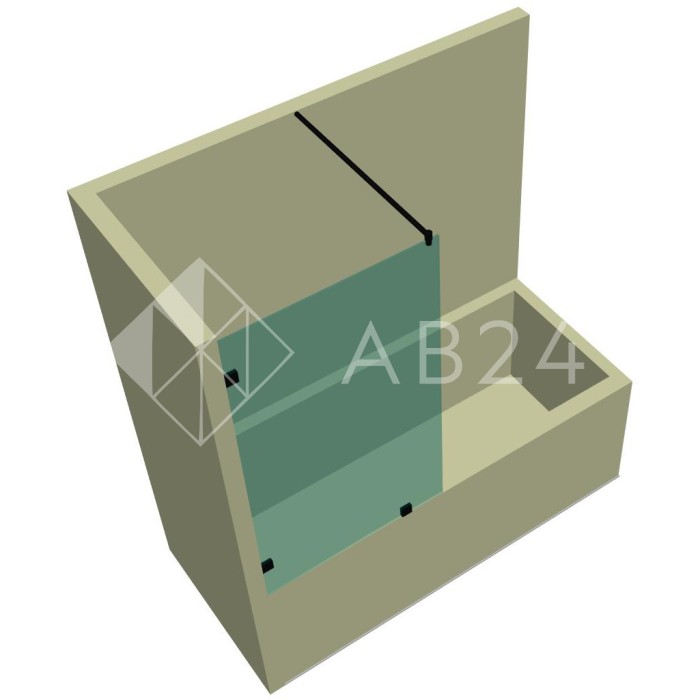 Стеклянная шторка для ванной DK-701K на коннекторах