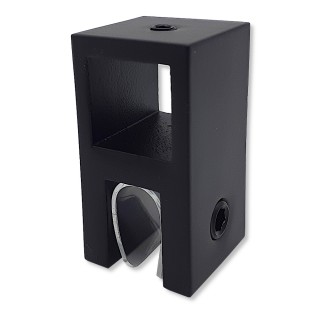 Держатель стекла FDC-58 сквозной 15х15 вертикальный, нержавейка/черный