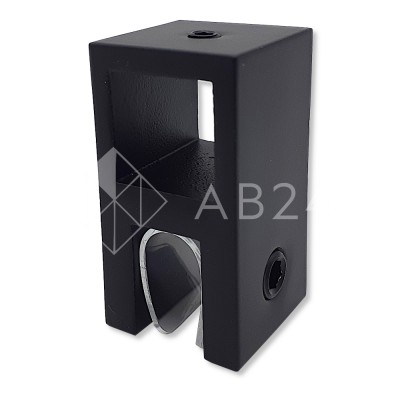 Держатель стекла FDC-58 сквозной 15х15 вертикальный, нержавейка/черный