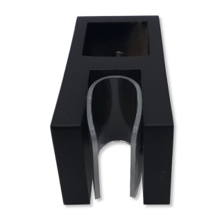 Держатель стекла FDC-58 сквозной 15х15 вертикальный, нержавейка/черный