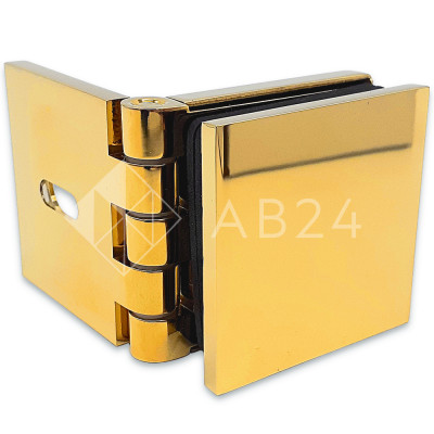 Коннектор для стекла Пегас FDK-100, 45х45 мм стена-стекло 0°-180°, латунь/золото