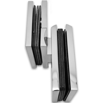 Петля Аврора FDP-184 стекло-стекло 90° с крышками, латунь/хром