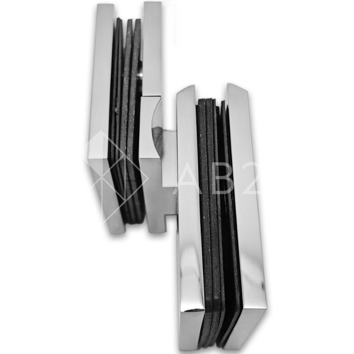 Петля Аврора FDP-184 стекло-стекло 90° с крышками, латунь/хром