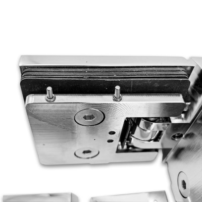 Петля Аврора FDP-184 стекло-стекло 90° с крышками, латунь/хром