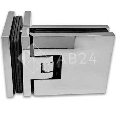 Петля Аврора FDP-184 стекло-стекло 90° с крышками, латунь/хром