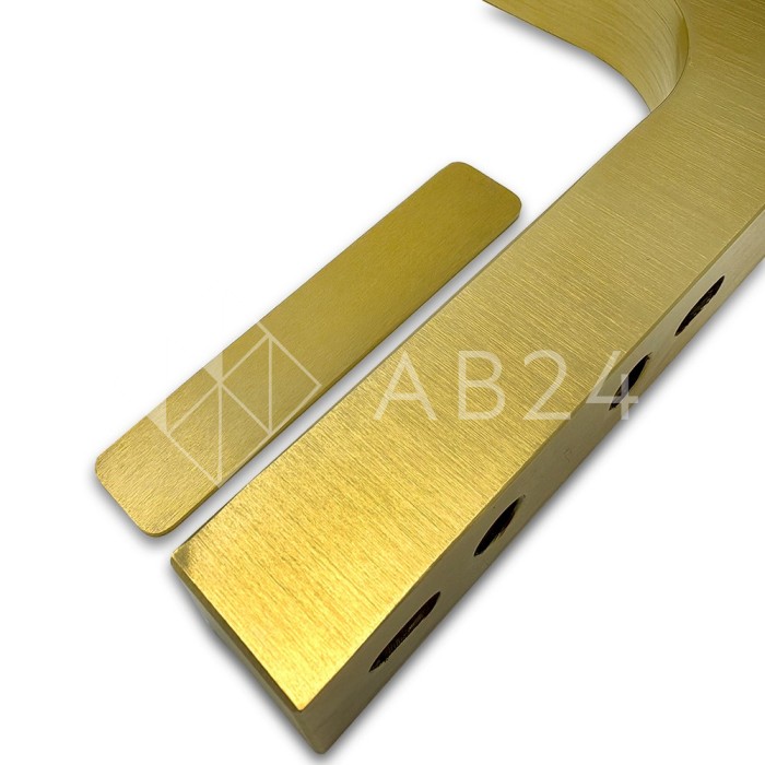 Угловой стабилизатор Диор FDK-3L стена-стекло 90° левый, латунь/брашированное золото