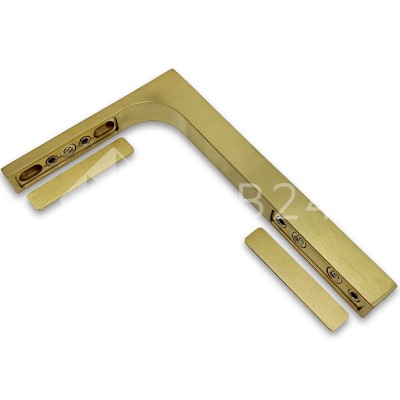 Угловой стабилизатор Диор FDK-4R стена-стекло 90° правый, нержавейка/брашированное золото