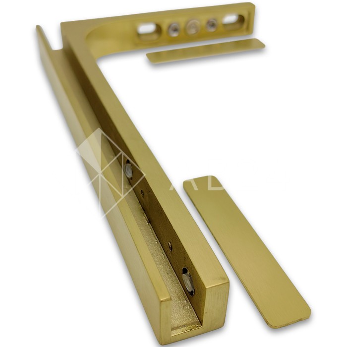 Угловой стабилизатор Диор FDK-4R стена-стекло 90° правый, нержавейка/брашированное золото