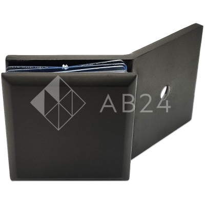 Коннектор для стекла Бета β FDK-27, стена-стекло 135° с пластиной, нержавейка/черный