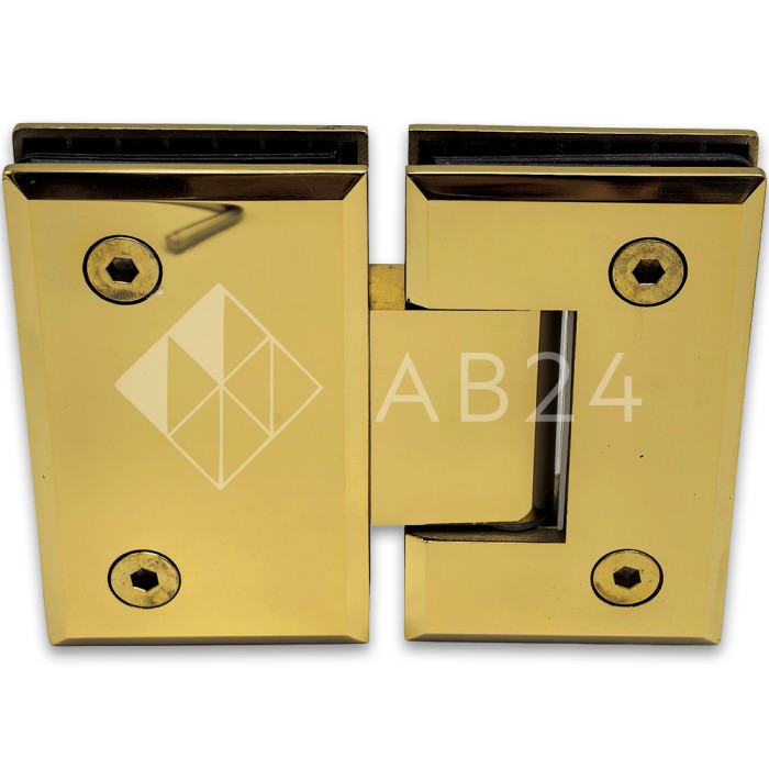 Петля Бета FDP-22 стекло-стекло 180°, нержавейка/золото