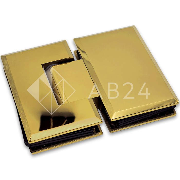 Петля Бета FDP-22 стекло-стекло 180°, нержавейка/золото