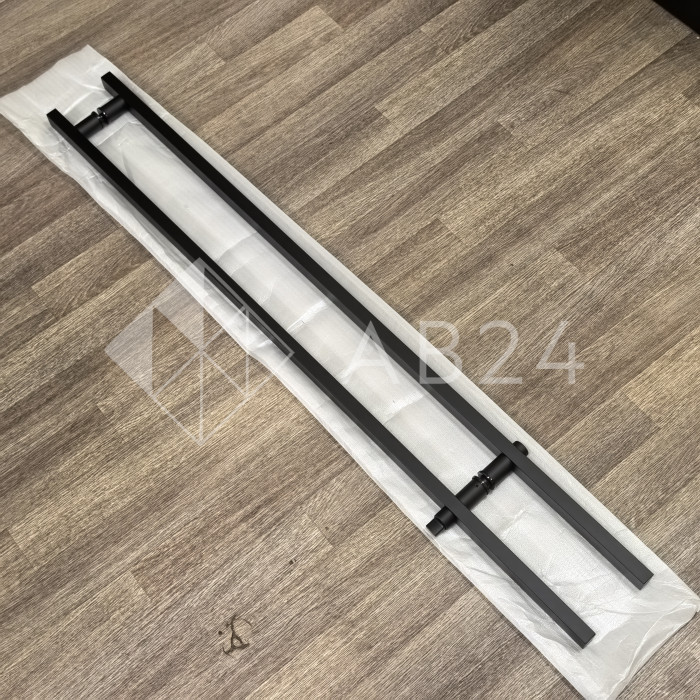 Ручка FKR-214 для стеклянной двери 25х38х1125x1500ммх1 мм с замком, нержавейка/черный