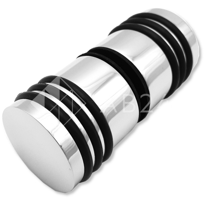 FDR-141-DEF BR/CR: Ручка кноб Йота с дефектом с одним резиновым торцом, латунь/хром