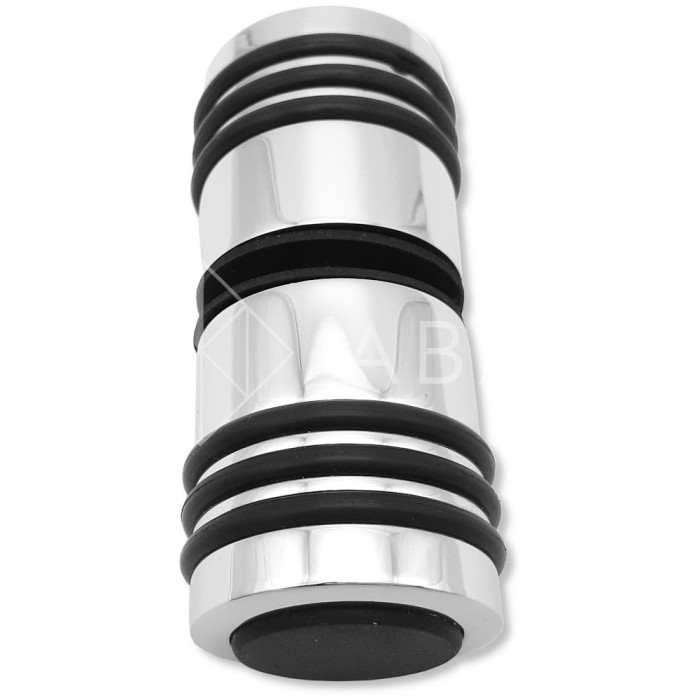 FDR-141-DEF BR/CR: Ручка кноб Йота с дефектом с одним резиновым торцом, латунь/хром