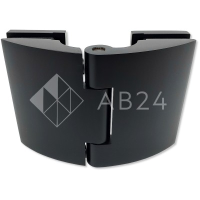 Петля Европа FDP-113 стекло-стекло 180° с крышками, латунь/черный