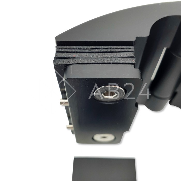 Петля Европа FDP-113 стекло-стекло 180° с крышками, латунь/черный