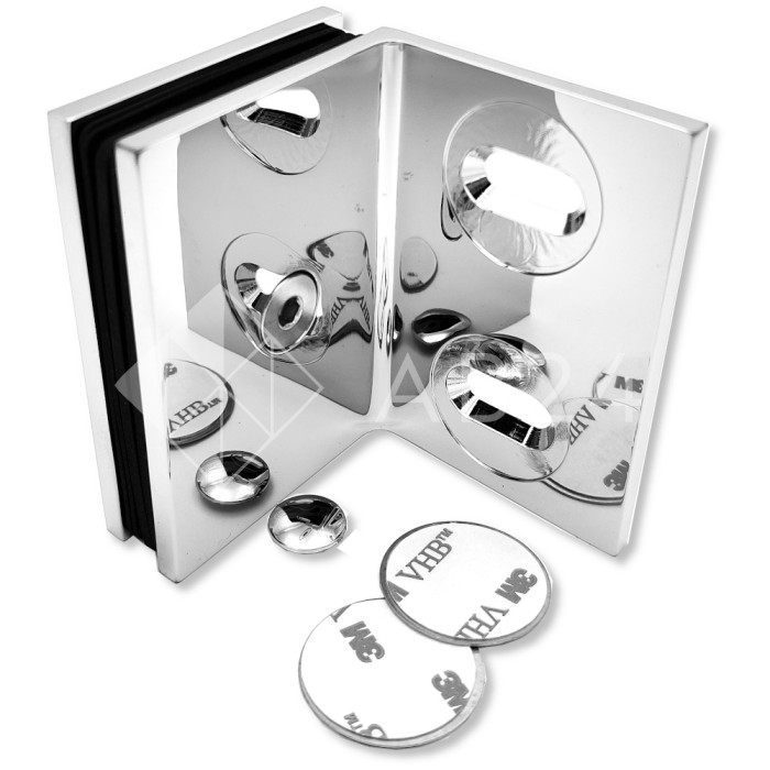 Коннектор для стекла Пегас FDK-132, стекло-стена 90°, 70х50 мм, латунь/хром