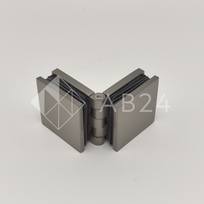 Коннектор для стекла Пегас FDK-101, 45х45 мм стекло-стекло 0°-180°, латунь/матовый