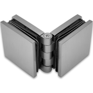 Коннектор для стекла Пегас FDK-101, 45х45 мм стекло-стекло 0°-180°, латунь/матовый