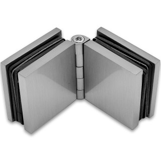 Коннектор для стекла Пегас FDK-101, 45х45 мм стекло-стекло 0°-180°, латунь/матовый