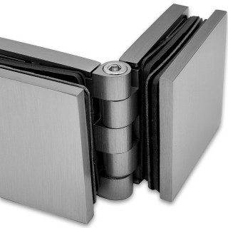 Коннектор для стекла Пегас FDK-101, 45х45 мм стекло-стекло 0°-180°, латунь/матовый