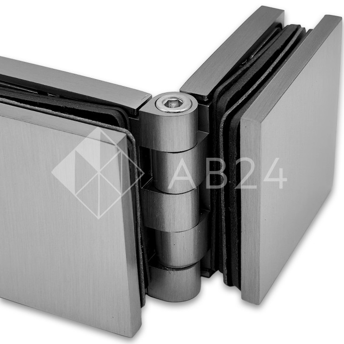 Коннектор для стекла Пегас FDK-101, 45х45 мм стекло-стекло 0°-180°, латунь/матовый