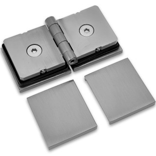 Коннектор для стекла Пегас FDK-101, 45х45 мм стекло-стекло 0°-180°, латунь/матовый