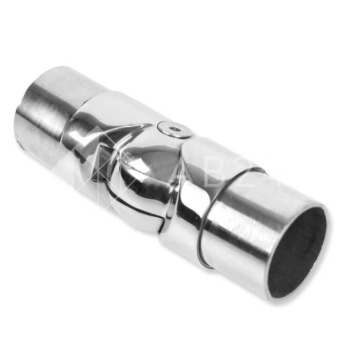 Поворот шарнирный FOP-255 со вставками для трубы круглой Ø38.1, нержавейка/полированный