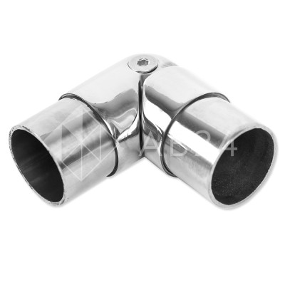 Поворот шарнирный FOP-255 со вставками для трубы круглой Ø38.1, нержавейка/полированный