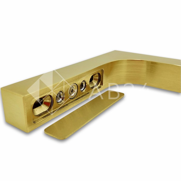 Угловой стабилизатор Диор FDK-3R стена-стекло 90° правый, латунь/брашированное золото