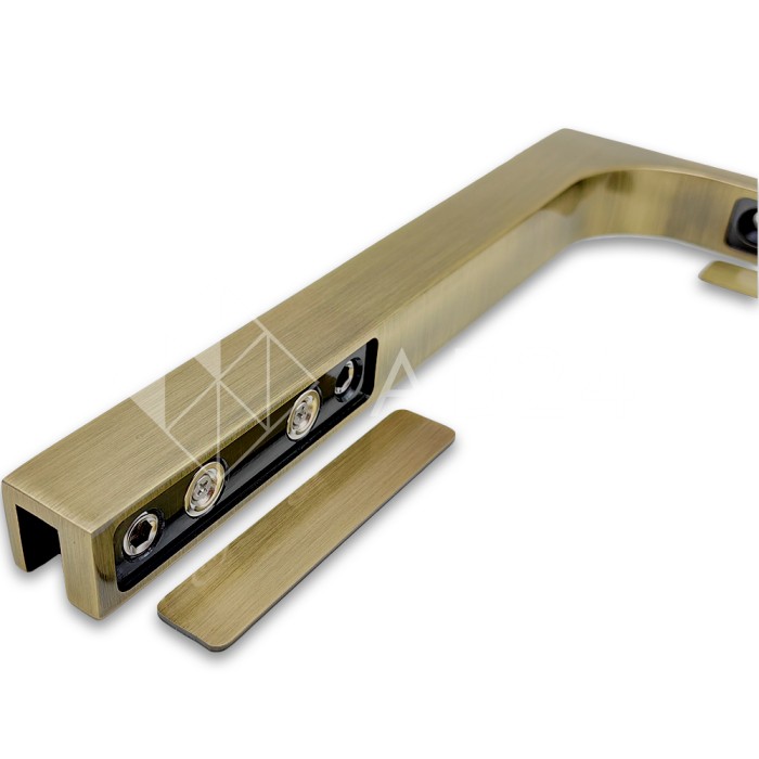 Угловой стабилизатор Диор FDK-4L стена-стекло 90° левый, нержавейка/бронза