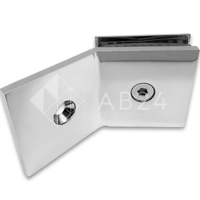 Коннектор для стекла Бета β FDK-27, стена-стекло 135° с пластиной, нержавейка/полированный