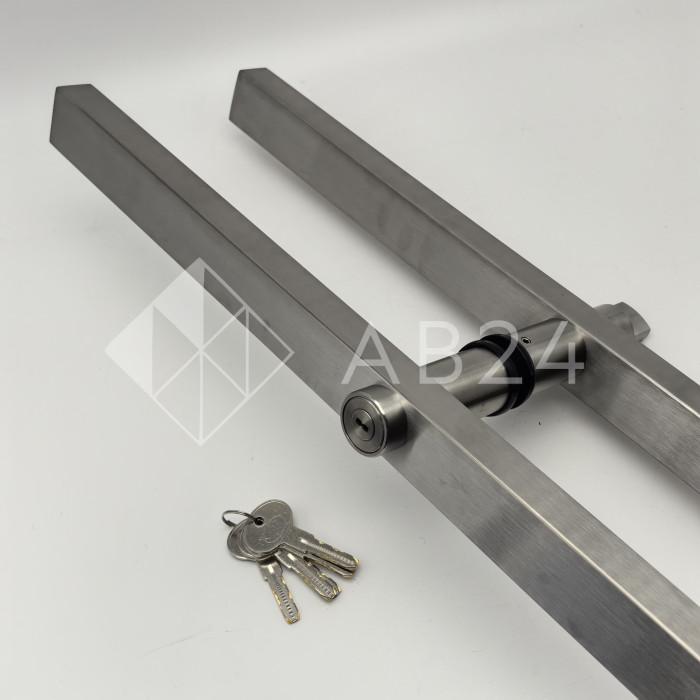 Ручка FKR-214 для стеклянной двери 25х38х1125x1500ммх1 мм с замком, нержавейка/матовый