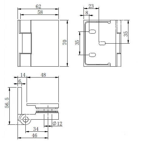 Петля FDP-270 Новая Майя стена-стекло, открывание 90° наружу, латунь/оружейная сталь