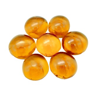 Стеклянные янтарные капли диаметр 17-19 мм, 100 г
