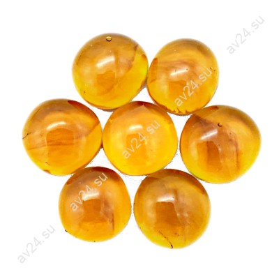 Стеклянные янтарные капли диаметр 17-19 мм, 100 г