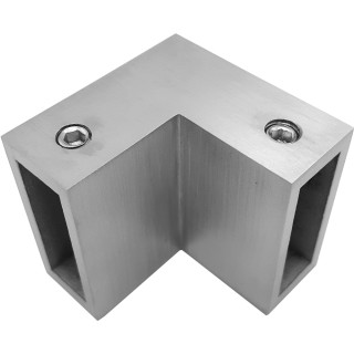 Соединитель трубы FDC-32, 30х10 угловой 90° вертикальный, нержавейка/матовый