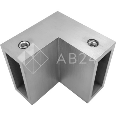 Соединитель трубы FDC-32, 30х10 угловой 90° вертикальный, нержавейка/матовый