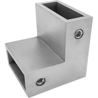 Соединитель трубы FDC-32, 30х10 угловой 90° вертикальный, нержавейка/матовый