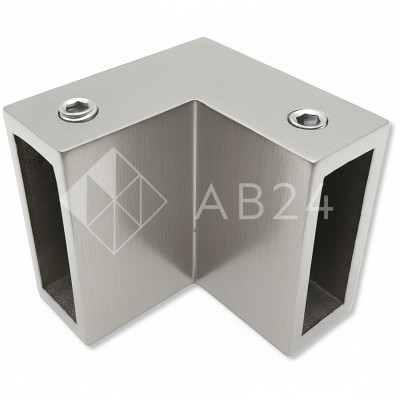 Соединитель трубы FDC-32, 30х10 угловой 90° вертикальный, нержавейка/матовый