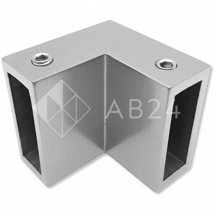 Соединитель трубы FDC-32, 30х10 угловой 90° вертикальный, нержавейка/матовый