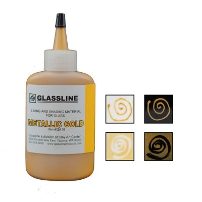 Краска для фьюзинга GlassLine, золотой металлик (GOLD METALLIC) 56 г