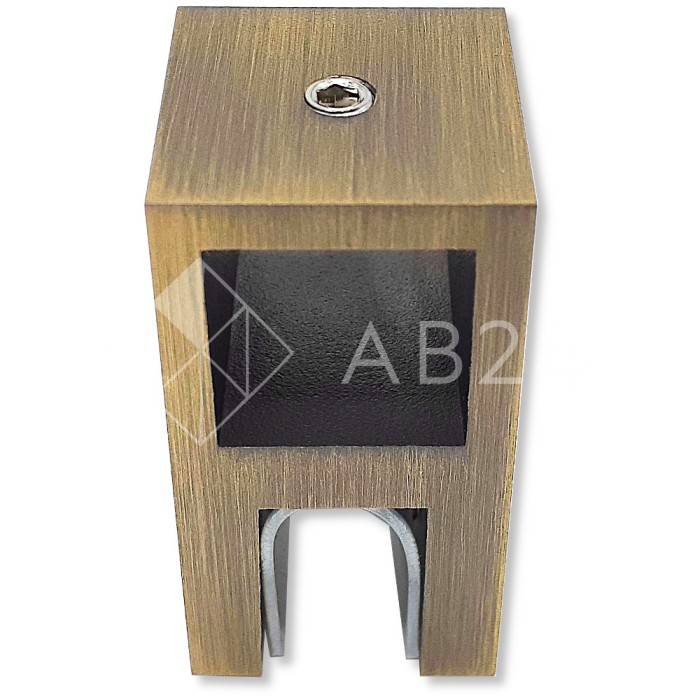 Держатель стекла FDC-58 сквозной 15х15 вертикальный, нержавейка/бронза