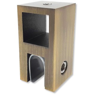 Держатель стекла FDC-58 сквозной 15х15 вертикальный, нержавейка/бронза