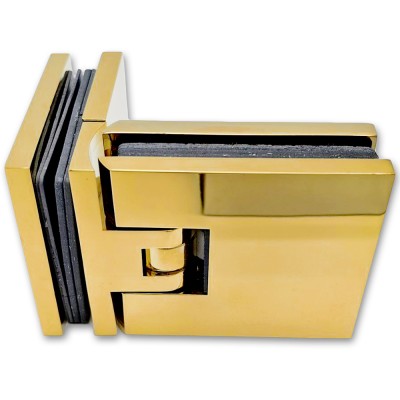 Петля Аврора FDP-184 стекло-стекло 90° с крышками, латунь/золото