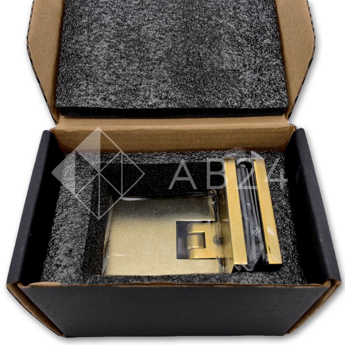 Петля Аврора FDP-184 стекло-стекло 90° с крышками, латунь/золото