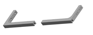 Угловой стабилизатор Диор FDK-3L стена-стекло 90° левый, латунь/белый