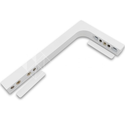 Угловой стабилизатор Диор FDK-3L стена-стекло 90° левый, латунь/белый