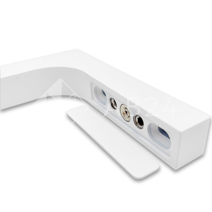 Угловой стабилизатор Диор FDK-3L стена-стекло 90° левый, латунь/белый